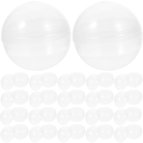 50 st genomskinliga plastkulor Tvinnade runda kulor för flera ändamål klara, fyllbara gripkulor 5x5 cm 5X5cm