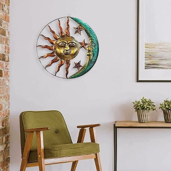 Metallic Sun and Moon Wall Decorations, Creative Sun and Moon Wall Decorations
