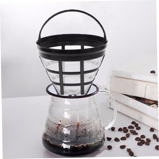 4-delt kaffefilter - kaffefilterholder - kaffefilterkurv Genanvendeligt filter - Vaskbart nylonnet kaffefilterholder Kaffe