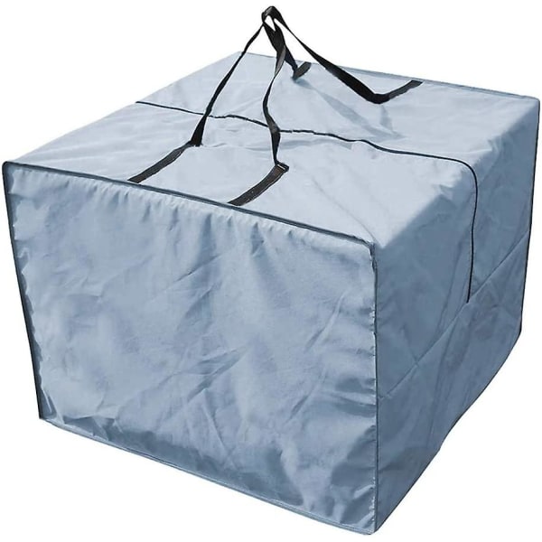 Havepude opbevaringstaske, beskyttende vandtætte betræk bæretaske til udendørs møbler (1 stk, grå)