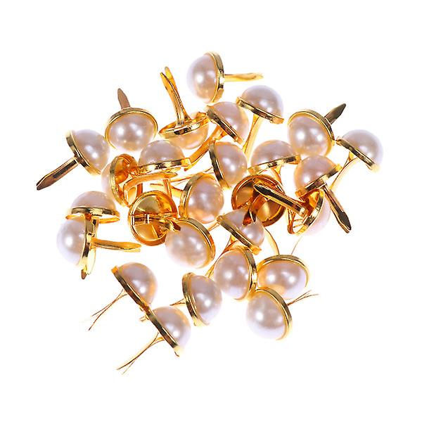 100 st Pearls Crafts The Pearl Scrapbooking Brads Craft Brads Paper Fasteners Paper BradsGoldenM Golden M