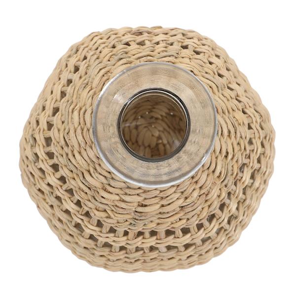 1 kpl Käsin kudottu lasinen aromipullo luonnonmukainen kotimaljakko koriste vaaleanruskea vaaleanruskea 10,5x10,5 cm