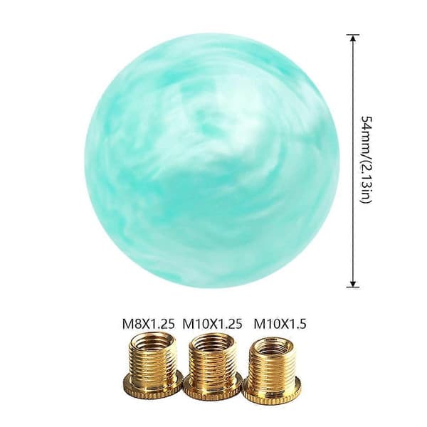 Bilmodificeret marmorstjerne gearknop med adapter Lysegrøn Light Green