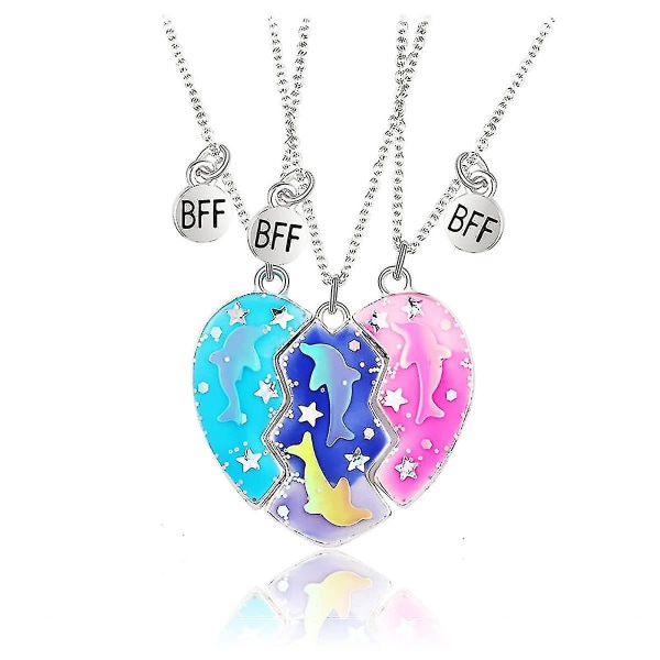Best Friends Bff Magnetic Necklace,matching Heart Anheng Halskjede Friendship Necklace Smykker For Jenter Barn
