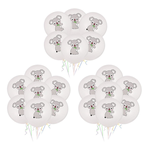 20 stk Latex Dyreballoner Dyreprint Balloner Skovfest Dekorationer Jungle Balloner Koala p Koala patten 12X6cm