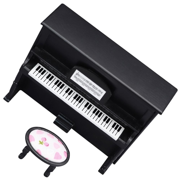 1 Sæt Mini Træ Klaver Børn Leg Pretend Klaver Legetøj Mini Hus Dekorativt Klaver Sort 13.3X9.8X5.5CM Black 13.3X9.8X5.5CM