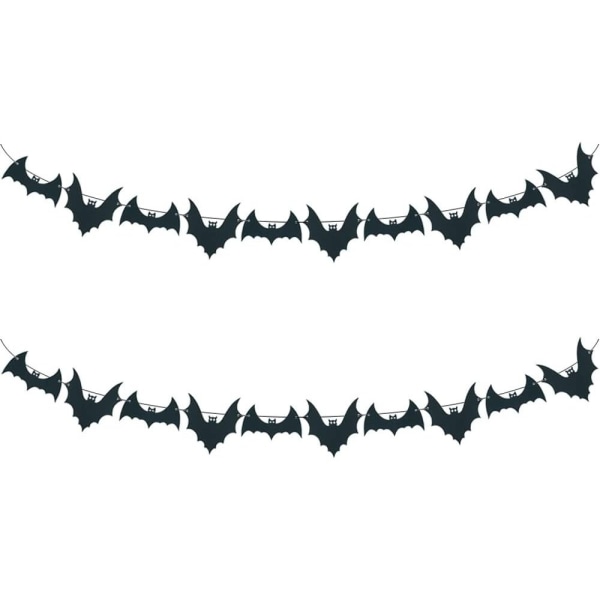 2-pack Filt Svart Bat Banner Flygande Fladdermöss för Spis Spökhus Halloween-tema Festdekorationer