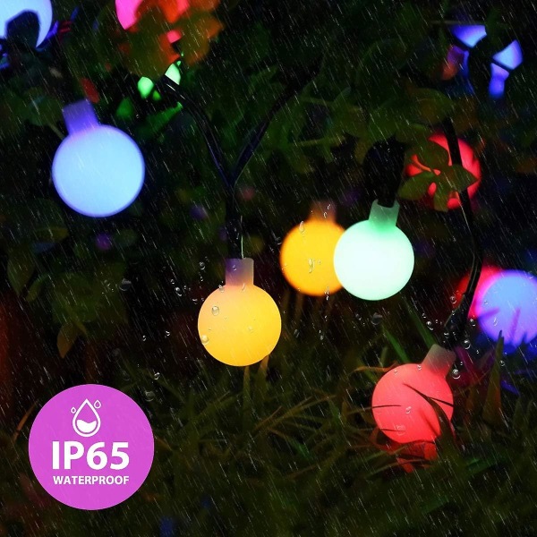5 m eventyrlys, flerfarvede lyskæder, 40 små bolde Ip65 vandtætte, 1 tilstande indendørs og udendørs dekorationsbelysning, til hjemmet, festival, jul