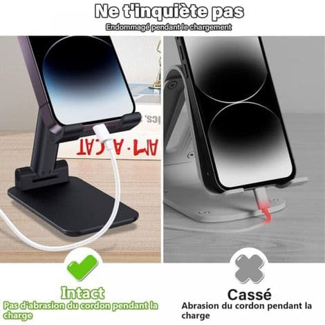 1 pc Black Phone Stand, Foldable Tablet Holder, Cell Phone Holder for Office Compatible