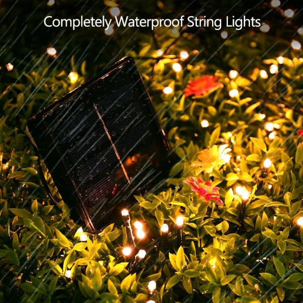 Utendørs Solar String Lights, 20M 200 LED Vanntett Innendørs Solar String Lights 8 lysmoduser Dekorativ lampe for hagetreet