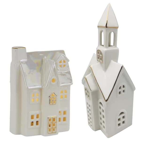 Mini House with LED Light - Christmas Decoration White