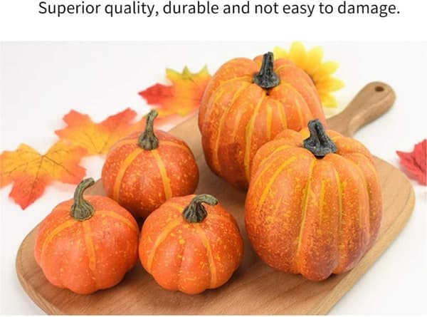 Large Artificial Pumpkins - Creative Home Decor Details - 7-pack