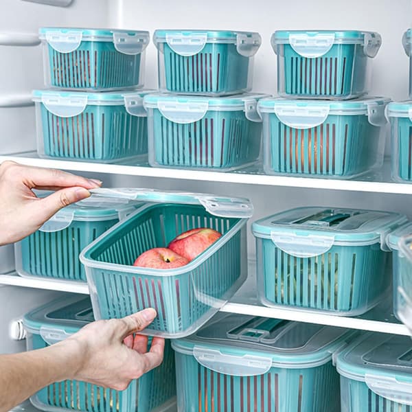 5 Pcs Double-Layer Kitchen Drain Baskets for Fruit and Vegetable Washing