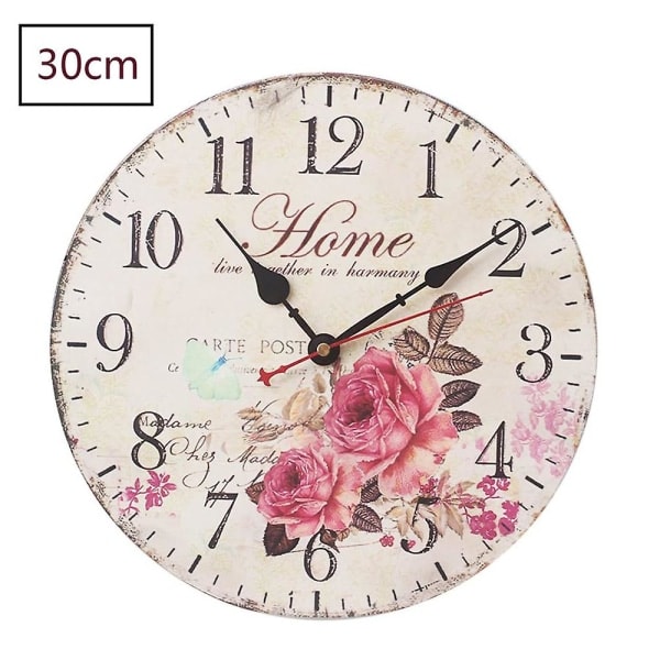 12 Tommer 30 Cm Træ Stille Vintage Væg Ur Væg Ur Uden Tikkende Støj