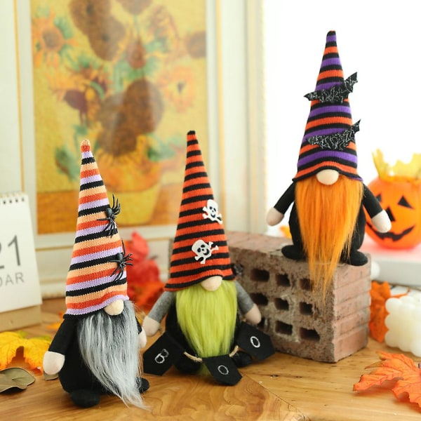 Halloween Gnome Käsintehty Gnome Ruotsalainen Tomte Skandinavian Gnome Maalaistalo Koti Pöytäjuhlasisustus Lahja Luuranko