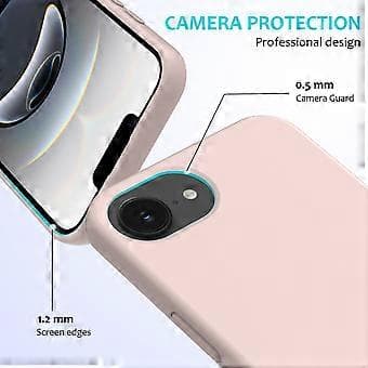 För iPhone 16e Skal Stöttåligt Flytande Silikon Mjukt Foder Baksida Telefonskal - Rosa Pink