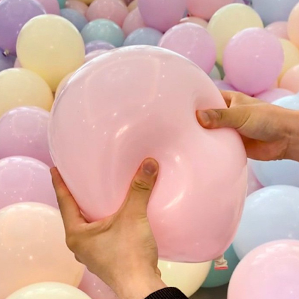 100 Pastellfärgade Ballonger i Blandade Färger – Regnbågsfödelsedagsfestdekorationer – Makronballonger