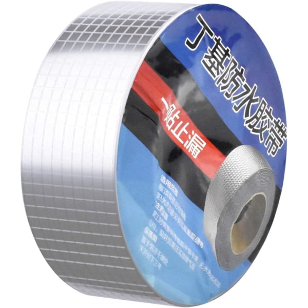 Butyl aluminium tettebånd, vanntett selvklebende tape, høytemperatur klebende tape, lekkasjereparasjon for takreparasjon, 50mmx5m