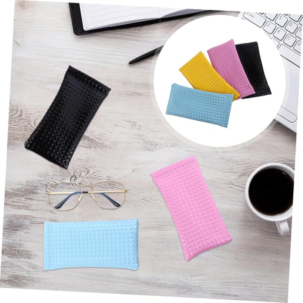 4pcs Sunglasses Case Glasses Pouch Drawstring Water-Resistant and Stylish Random Color
