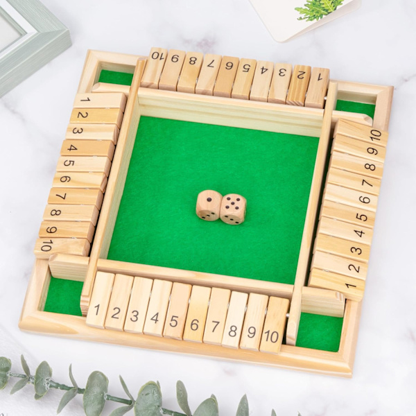Stäng Lådan-spelet, Stäng Lådan-spelet med 2 Tärningar, Träbrädespel Matematiknummer Spel för Barn Vuxna 3 4 5 Föräldrar och Barnfest