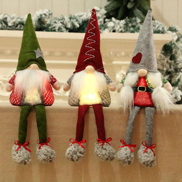 16 Tuuman Valoisa Joulupukki Tonttu Käsintehty Skandinaavinen Ruotsalainen Tomte Tonttu Joulupukki Elf Punainen