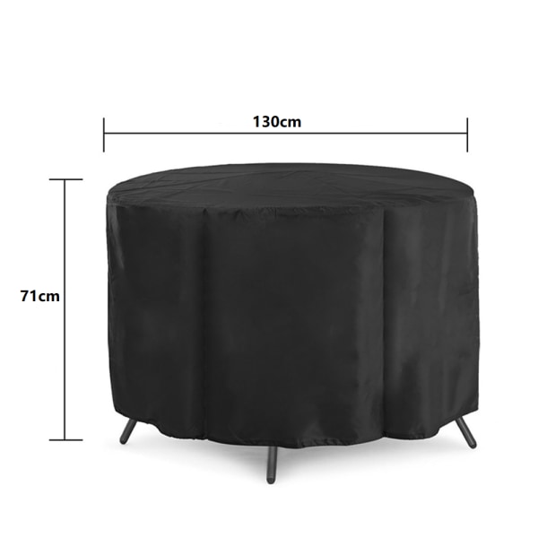 Round garden cover Protective cover Round garden table Garden table cover Waterproof and windproof 210D Oxford Round garden table