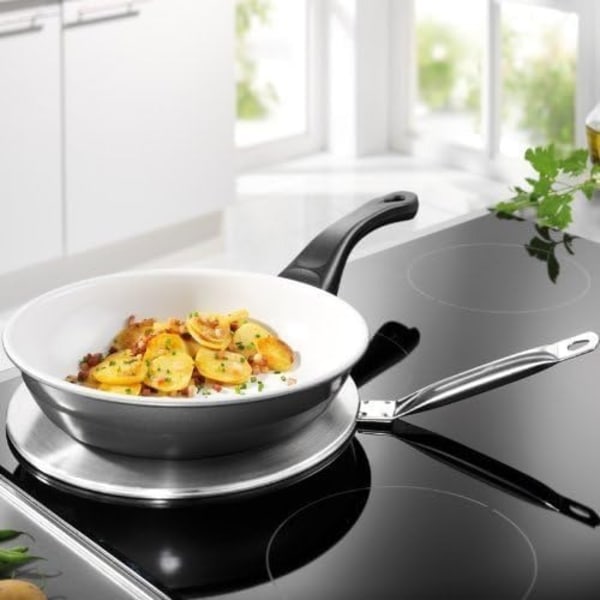 9,45 tommers rustfritt stål kokeplate for kaffe, melk, induksjonsadapter, kokeplatevarmediffusor for glass/keramikk/rustfritt stål kokekar