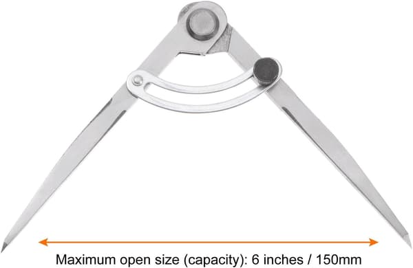 Wing Parts Compass 6 Inch 150mm Adjustable Lockable Woodworking Compass for Metalworking Geometry Drawing Woodworking