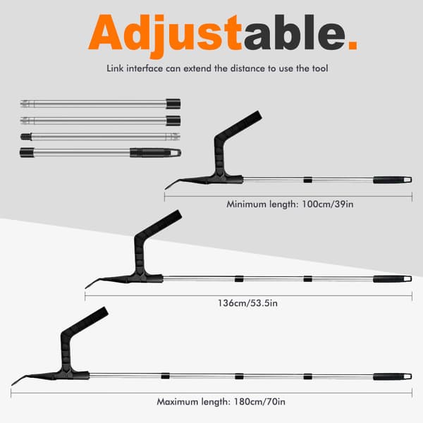 180 cm Gutter Cleaning Tool Telescopic Gutter Cleaner with 4-Part Pole Gutter Cleaning Scoop for Removing Leaves and Debris