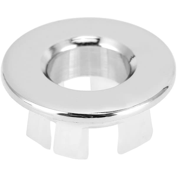 Jeffergarden Bathroom Sink Overflow Ring Basin Hole Round Insert Cover Kitchen Sink Decoration Hole Replacement (Silver)