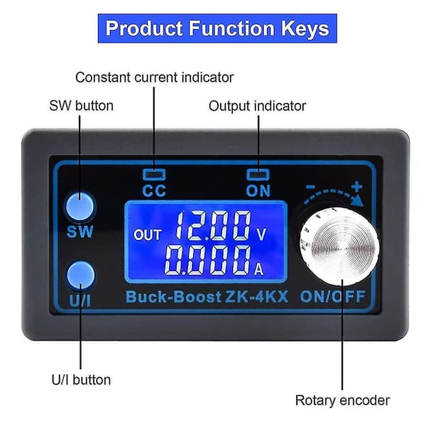 DC-DC Boost Converter Variabel Spenningsregulator CC CV 0.5-30V 4A 5V 6V 12V 24V Regulert Laboratorium