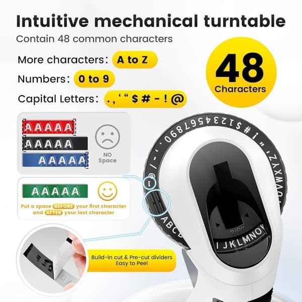 Embossing Label Maker, Manual Retro Label Maker for DIY, Crafts and Scrapbooking, with 3 Rolls 9mm 3D Labels Waterproof Tapes