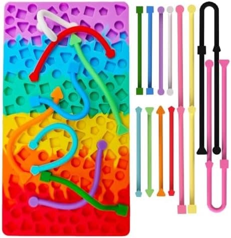 Sensory Activity Board, Stress-Relieving Silicone Fidget Toys Rectangle Rectangle