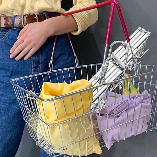 HA~Sock Drying Rack - 35 Clips Stainless Steel Clothes Hanger With Swivel Hook