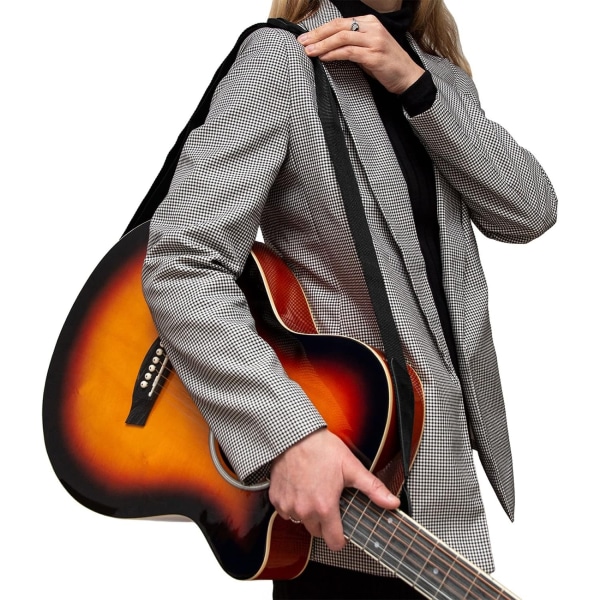 Nylon Gitarrestrapp for Akustisk, Klassisk, Elektrisk og Bass Gitarer - Svart