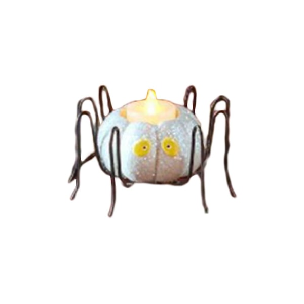 Spider-lys Halloween Dekorationer LED Lys DIY Håndværk Udendørs Dør Bordplade Feriefest Kontor Hjem Dekoration Hvid