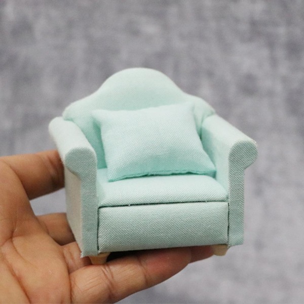 1 stk Mini Hus Mini Sofa Modell Dukkehustofa Miniatyr Møbler For Barn Grønn 8X6.5CM