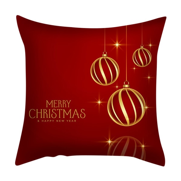 Set 4 punaista ja hyvää joulua kirjailtuja tyynynpäällisiä 18x18 tuumaa joulusohvaan