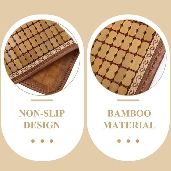 Breathable Cooling Seat Cushion 50x50cm Bamboo Pad with Carbonized Narrow Edge