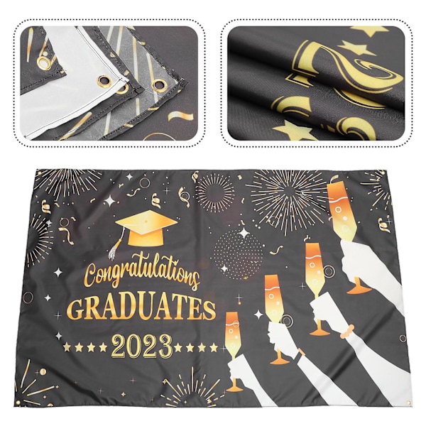 Klasse af 2023 Tillykke Graduation Baggrund Fotoboks Graduation Foto Baggrund 180X115X0.1CM