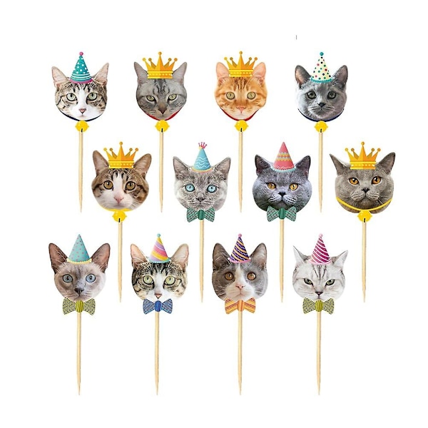 48 kpl Hääkoristeet Syntymäpäivä Kakun Kuorrutus Eläimet Cupcake Toppers Vauva App