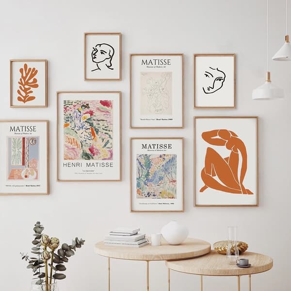 Abstract Line Human Body Pattern and Landscape Hanging Painting C