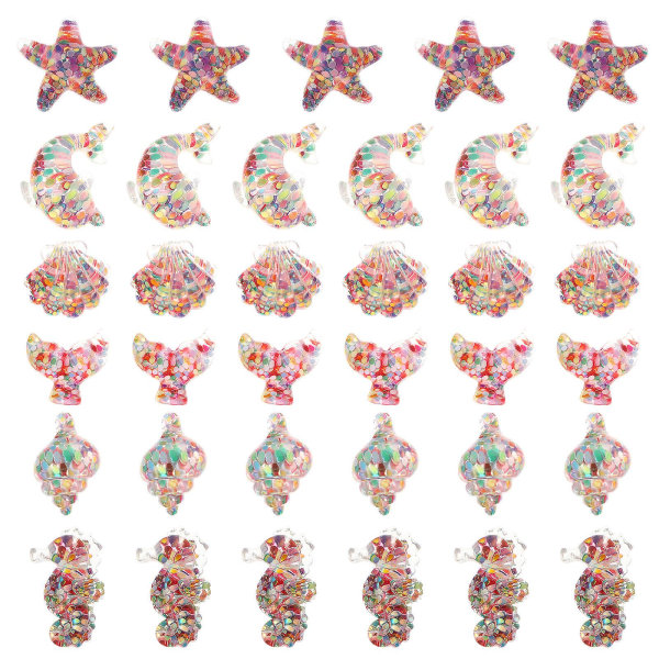 60 st Hartskonstberlocker Skivor Ornament Dekoration med paljetter Utsmyckning2,2X1,9cm 2.2X1.9cm
