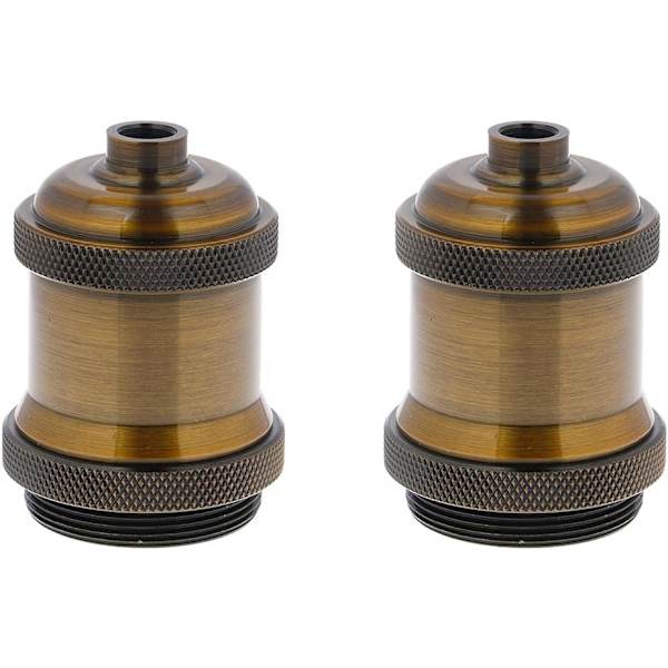 st E26 E27 Lamp Socket with Lampshade Ring, Screw Socket Holder for Standard Medium Base - Copper