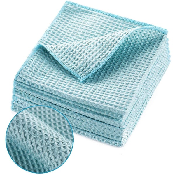 Vevde håndklær, 30x30cm Mikrofiber Waffle Vevde Tørkehåndklær For Bilinteriør, Hjemmekjøkken, Universelle Striefrie Mikrofiber Rengjøringskluter (5stk Li