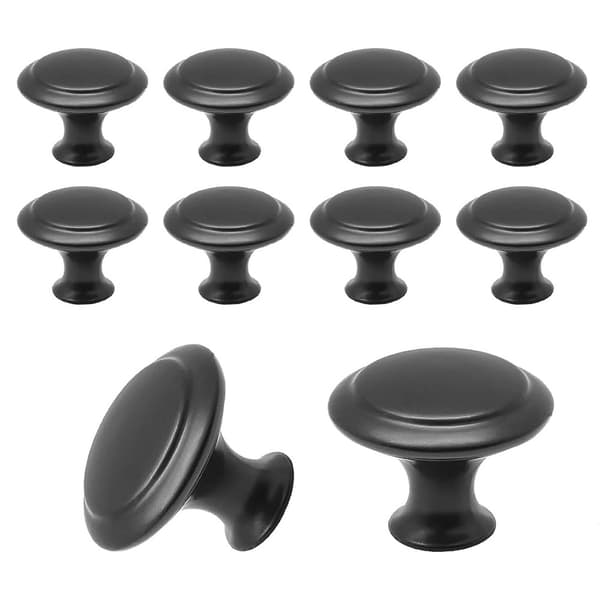 Knobs for doors and drawers - 27mm 10-pack Black