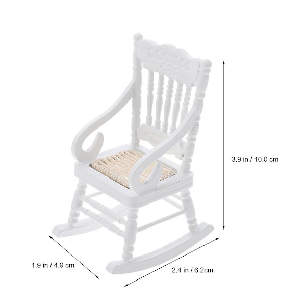 2 kpl Nukkekotivaruste Puinen Mini-tuoli Miniatyyri Koriste Kallistuva Tuoli Malli Valkoinen 10X6.2CM