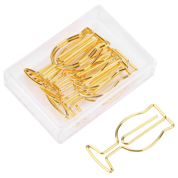 Gold-Plated Cup-Shaped Gemstone Earring Set 10 Pieces