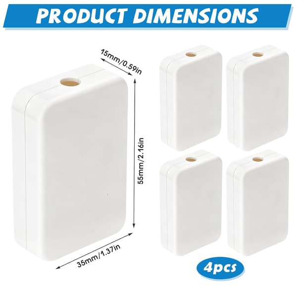 4-delad mini elektrisk kopplingsdosa 55x35x15mm ABS kopplingsdosa för PCB-elektronik inomhusinstallation
