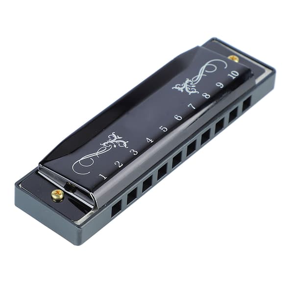 Harmonica 10 Holes 20 Tones C Major Professional Standard Harmonica with Case for Kids Beginners Black